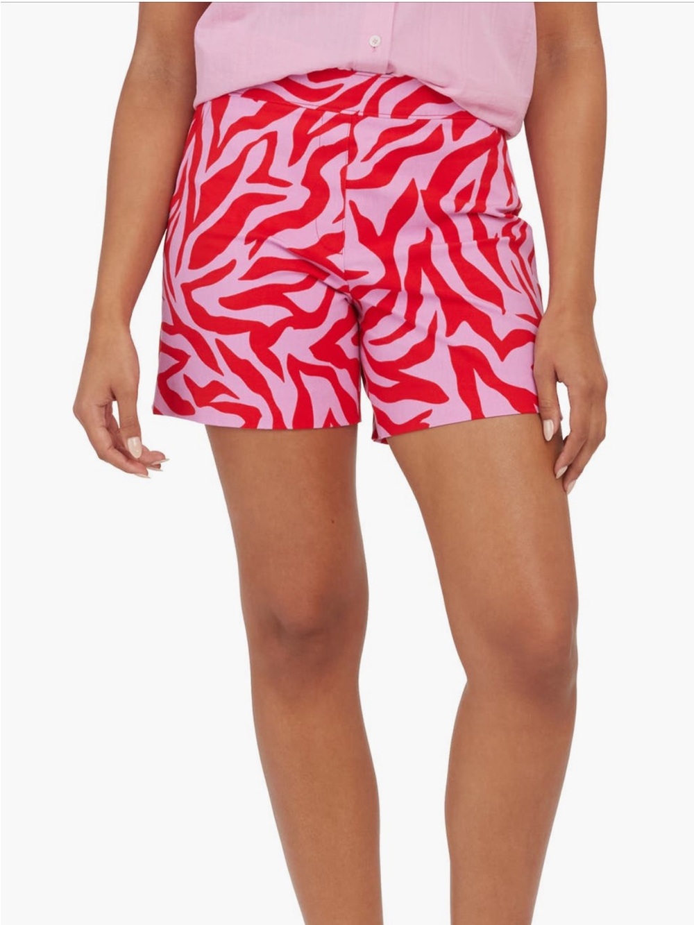 SPANX Pink and Red Zebra Print Shorts size M